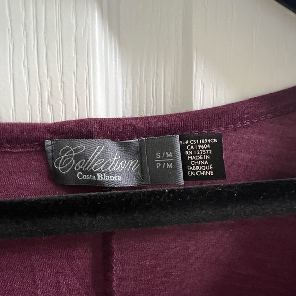 Costa Blanca Deep Purple Button-Front Blouse - Picture 2 of 4